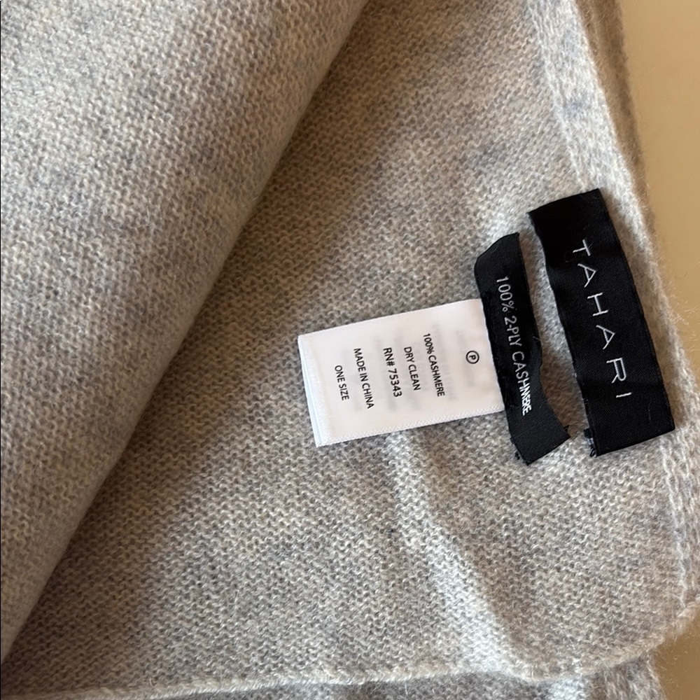 Tahari Light Gray Cashmere Wrap